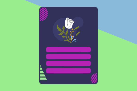 Blank Note Paper Floral Design Template Graphics