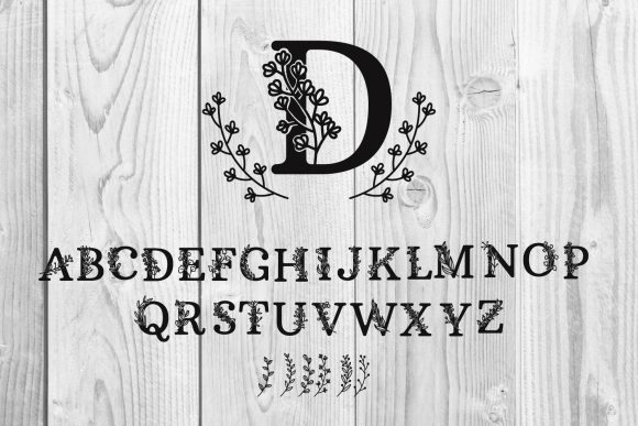 Botanica Alphabet, Floral Letter Sign Graphics and Print Templates