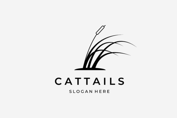 Catails Reeds Creek River Nature Logo Review