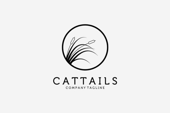 Cattails Reeds Creck River Vintage Logo Graphics and Logos