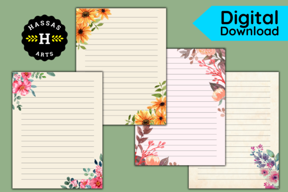 Christmas Stationery with Floral Corners: Graphics and Print Templates Review