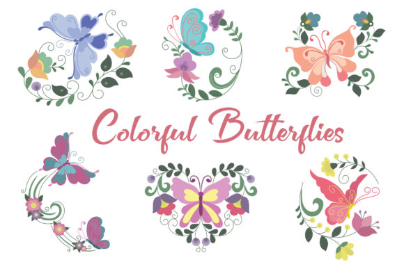 Colorful Butterflies Graphics and Illustrations Review