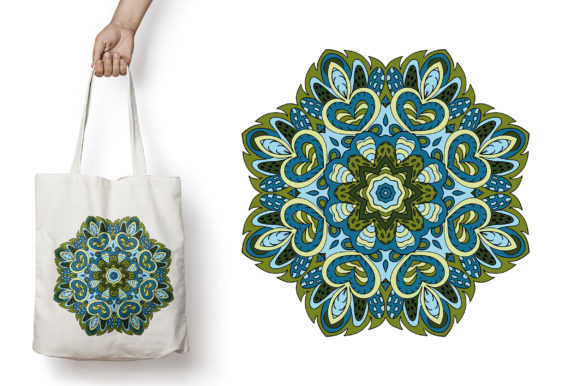 Doodle Drawing. Mandala Pattern Zentangl Graphics and Illustrations Review