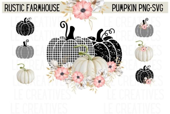 Fall Farmhouse Plaid Pumpkin Arrangement Graphics and Illustrations Review