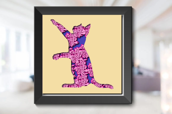 Floral Cat Layered Cut File: A 3D SVG Review for Shadow Boxes