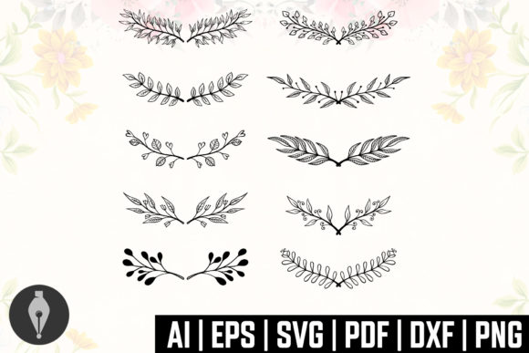 Floral Divider Lines Bundle Graphics for Crafts