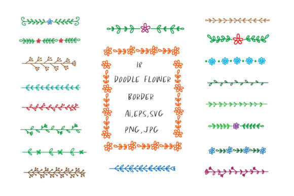 Hand Drawn Flower Borders Clip Art Review