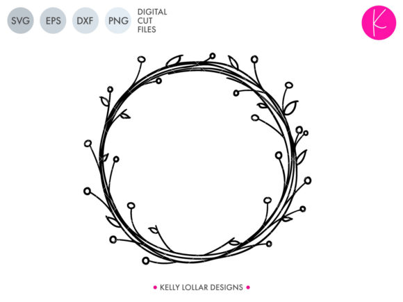 Hand-Drawn Wreath Graphics for Crafts