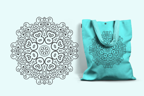 Mandala. Zentangl Relaxation Coloring Graphics and Illustrations