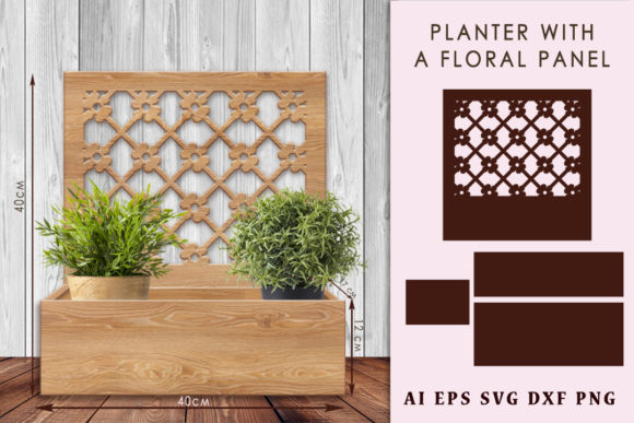 Planter with a Floral Panel. DIY Home De Graphics Crafts