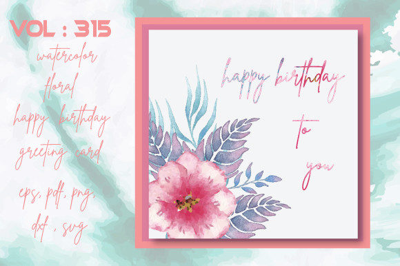 Watercolor Floral Birthday Greeting Card Graphics and Crafts Review