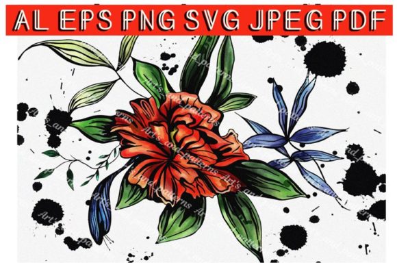 Watercolor Red Flower. Tulip. Poppy Graphics and Illustrations Review