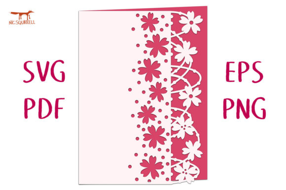 Windswept Blossom Lace Edged Card SVG for Laser Cutting and Cards
